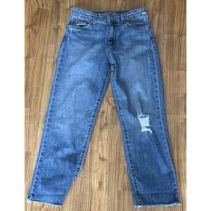 Joes Jeans Womens 28 High Rise Straight Crop‎ Raw Hem Boho Beach Distressed